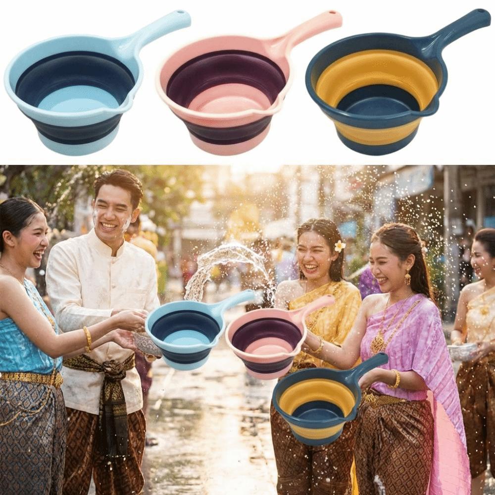 Подвесная складная черпалка для воды с длинной ручкой Кухонный черпак для воды Складная черпалка для ванны Бытовая