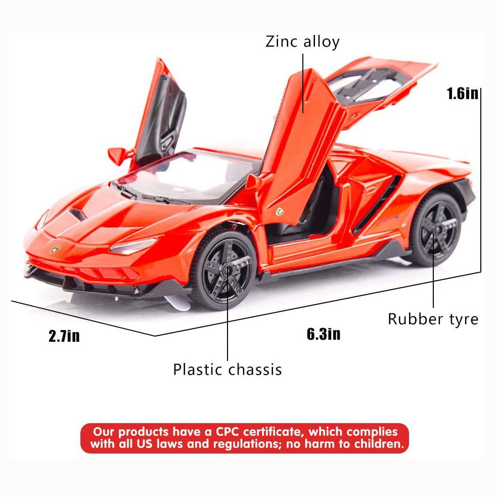 1:32 масштаба Lambo LP770, литая под давлением модель автомобиля из сплава, игрушечная модель автомобиля с откатным механизмом, звуком и светом для детей, взрослых, подарочная коллекция