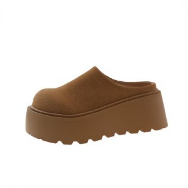 2024 Brand Ladies Shoes Baotou Women's Slippers Fashion Round Toe Casual Slippers Women Hot Sale Short Plush Platform Slippers