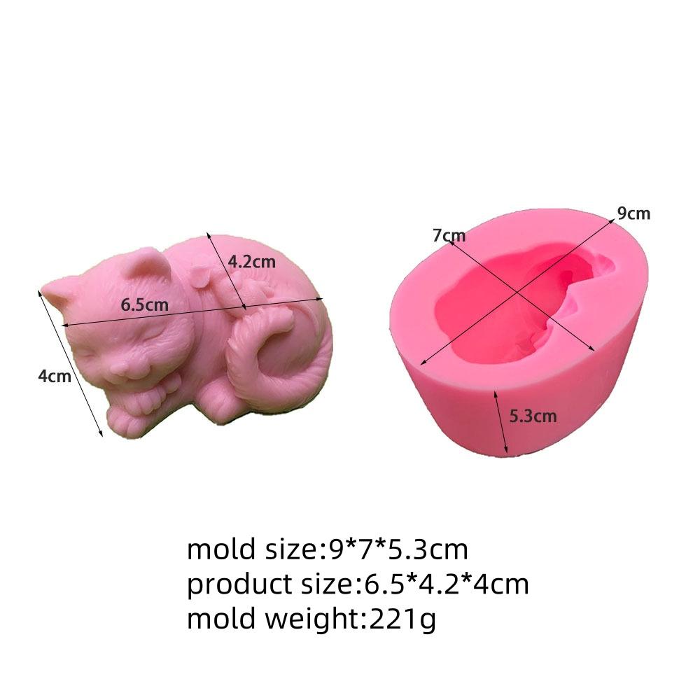 DIY Cute Kitten Silicone Soap Mold 3D Pig Dog Animal Crafts Resin Gypsum Soap Baking Chocolate Mousse Cake Decoration Tool