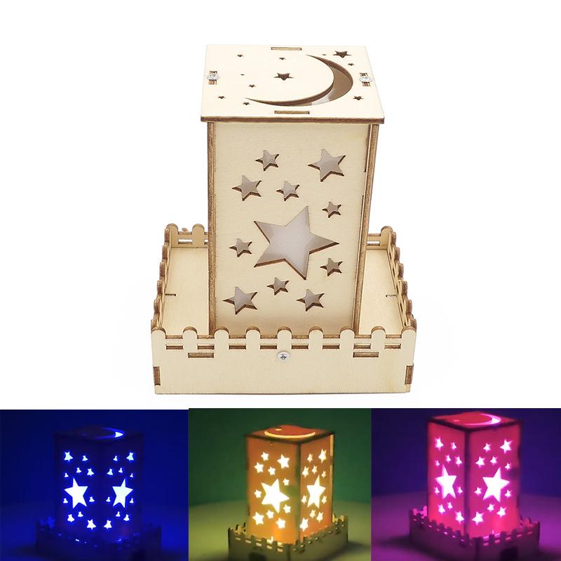 DIY Colorful Star Lights Model Handmade Projection Lamp Science Technology Educational Kit Puzzle STEM Toy for Children