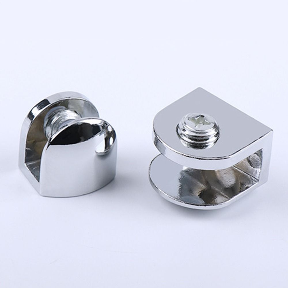 Alloy Nickel Finish Furniture Hardware Shelf Holder Support Panel Bracket Glass Clamp Shelves Clips