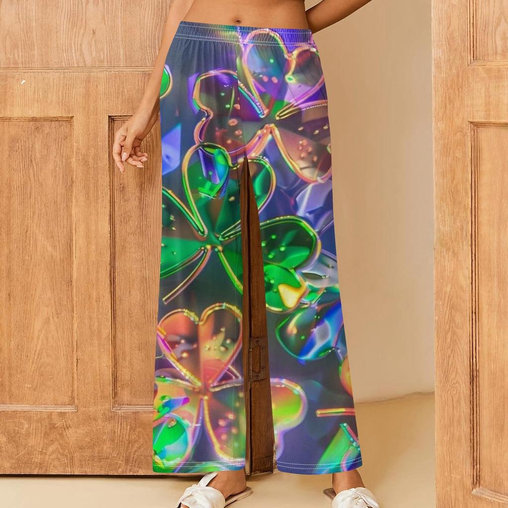 Women's St. Patrick's Day Printed Casual Elastic Waist Comfortable Straight Tube Loose Pants
