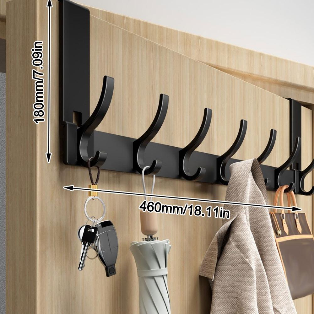 Настенная полка для хранения за дверью без пробивания отверстий, держатель для хранения, вешалка для одежды, креативность, 6/7/8 дверных крючков