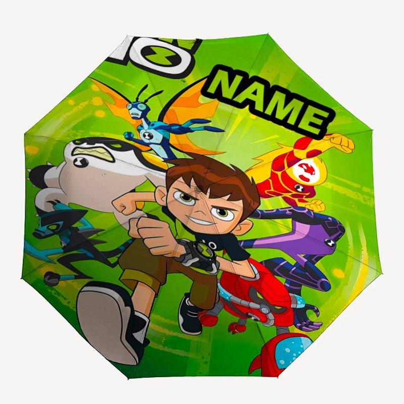 Personalized Name B-Ben10 Print Umbrella - Automatic Open/Close, Eight-Rib Durable Frame, Automatic Folding Umbrella