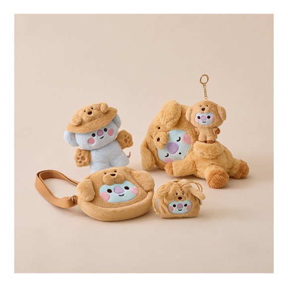 BT21 Кукла KOYA BABY FLUFFY, лежащая на полу/брелок для ключей/костюмный шкаф, набор из шляпы-ведра/мини-сумка с подвесками/сумка через плечо в виде куклы-лица (5 вариантов)