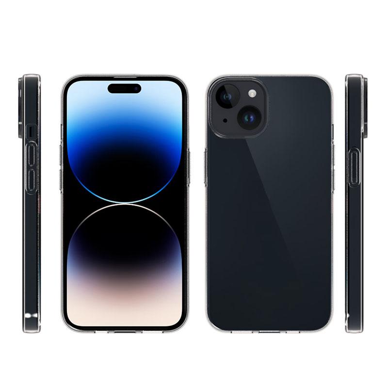 For iPhone 15 Plus Anti-Scratch Cell Phone Case Glossy Waterproof TPU Smartphone Cover Shell