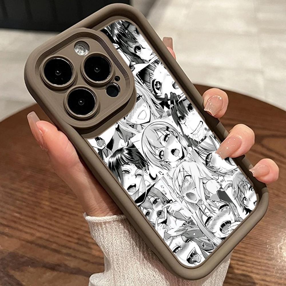 LZ1 Anime Girl Cartoon Japan Cute Drool Faces Silicone Phone Case for Xiaomi 11 Lite 14T Redmi 14C A3 Note 12 11 9 13 Pro Plus Shockproof Back Cover