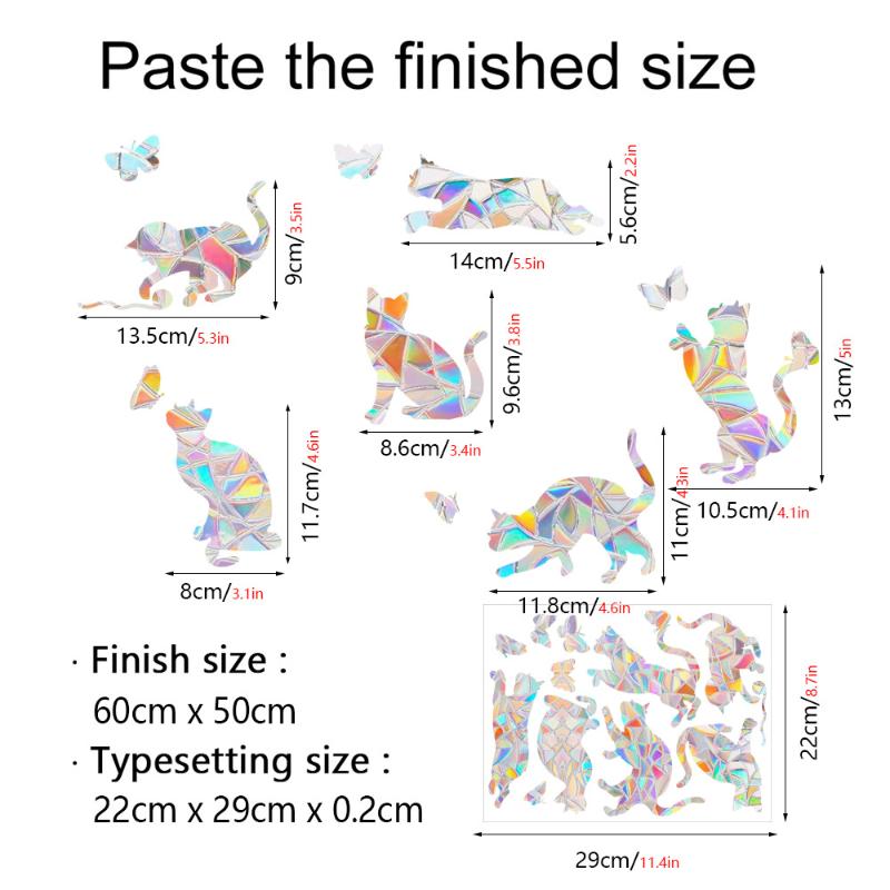 Sun Catcher DIY Window Stickers Rainbow Maker Cat Bird Moon Sun Art Decor for Kids Bedroom Living Room
