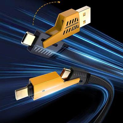 100/150/200 см Кабель для зарядки 4-в-1 USB Type-C 8Pin 65 Вт 480 Мбит/с Быстрая зарядка Мобильный телефон Планшет Плетеный кабель для передачи данных Провод