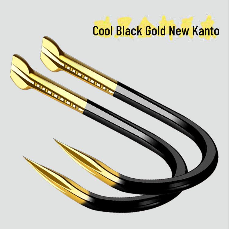 Крутой крючок для рыбалки Cool Black Gold Double Groove Ise Ni Izu Shin Kanto с опциональным бородком и канавкой для крови