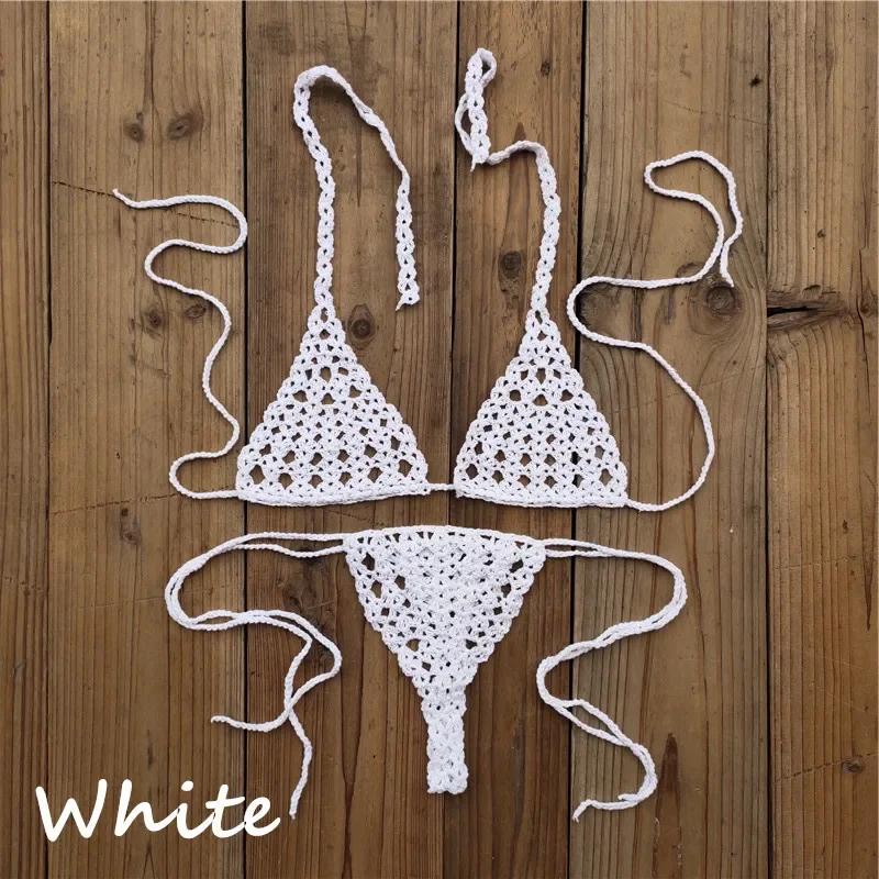 Sunbathing Handmade Crochet Bikini Suit Micro Swimsuit Micro Swimwear