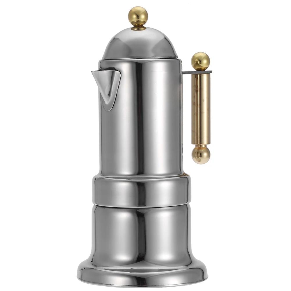 Кофеварка эспрессо Moka Pot из нержавеющей стали с предохранительным клапаном 200 мл