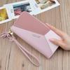 Geometric Women Wallet Patchwork PU Leather Long Zipper Wrist Purses Tassel Design Clutch Forever Young Wallet Female Card Holder