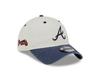 [New Era] 9TWENTY Strapback Cap, Atlanta Braves, MLB CLASSIC SIDESCRIPT STRAPBACK CAP, ATLANTA BRAVES 920, Hat, LOW PROFILE, Cream