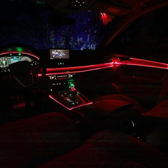 2M Auto Car LED Strip Light Interior Decor Atmosphere Wire Strip Lamp 12V Red