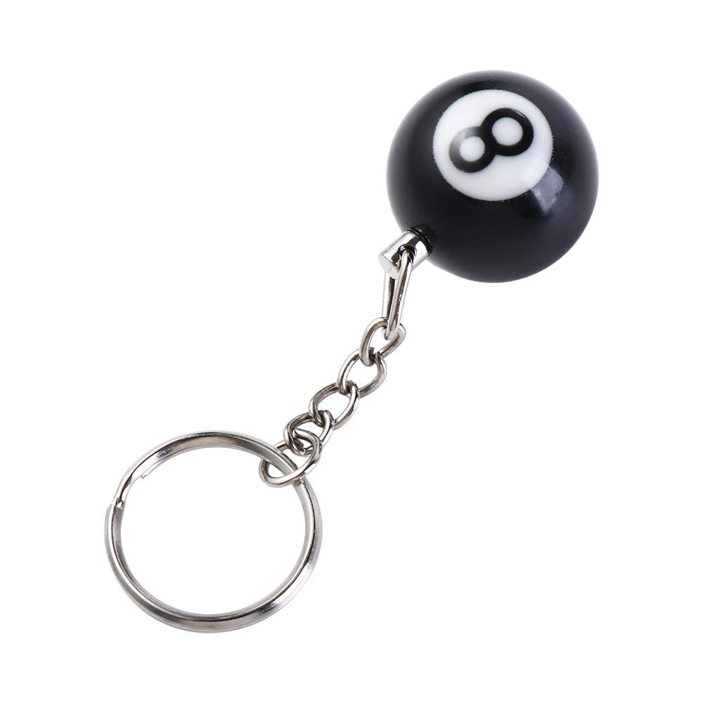 Bag Accessories Snooker Resin Ball Key Ring NO.8 Key Chain Lucky Black 8 Keyring Billiards Keychain
