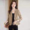 Elegant Coffee-color Blazer Jacket for Women, Short Style Spring Suit Coat