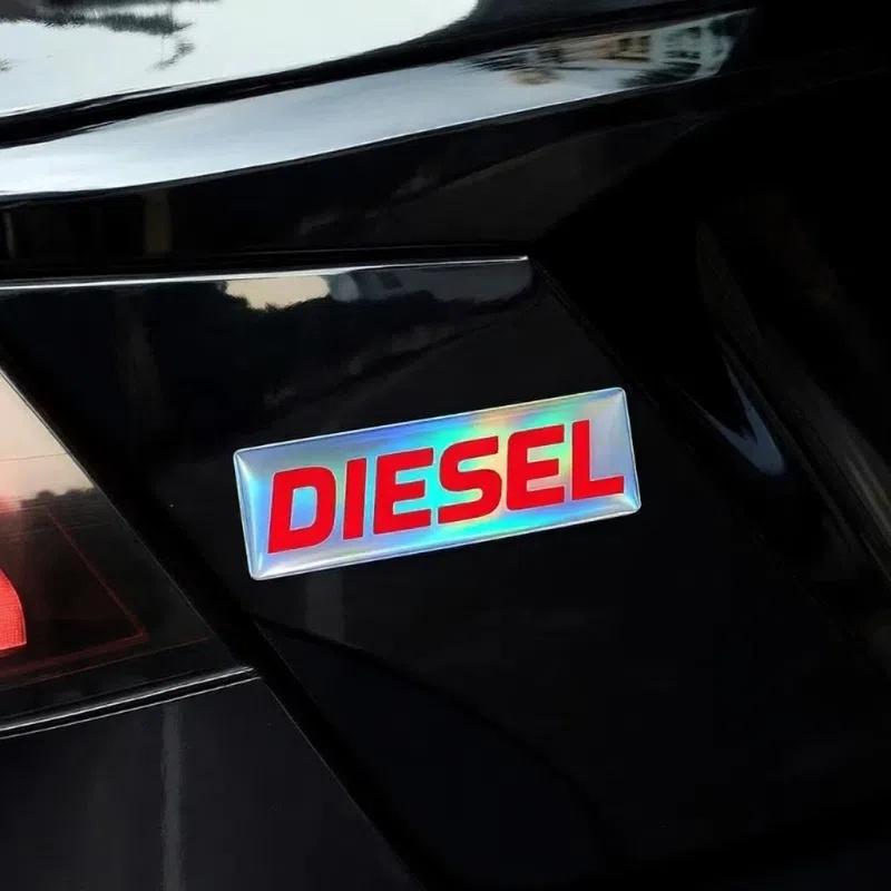 2 Diesel Badges | Self-Adhesive Decorative Stickers, Multiple Colors Available, Multi-Angle Color Changing, ABS Resin Material, High Adhesion,
