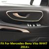 Внутренние аксессуары для Mercedes-Benz Vito W447 2014-2025: дверные ручки, декоративные накладки на ручки дверей, декоративные молдинги.