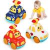 Baby Wind-Up Car, 3 Piece Toy Car Set, Baby Car Toy Vehicles, Friction Pull-Back Toy Cars, Stocking Filler for Boys, Girls, Children From 1 2 3 Years