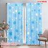 2pcs,2D Plane Printing Window Curtain Christmas Tree Snowflake Starfish Seashell Ocean Beach Durable Polyester (without Rod)