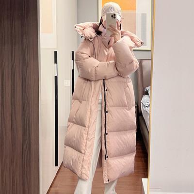 Женский осенне-зимний пуховик средней длины, толстая и свободная куртка с капюшоном