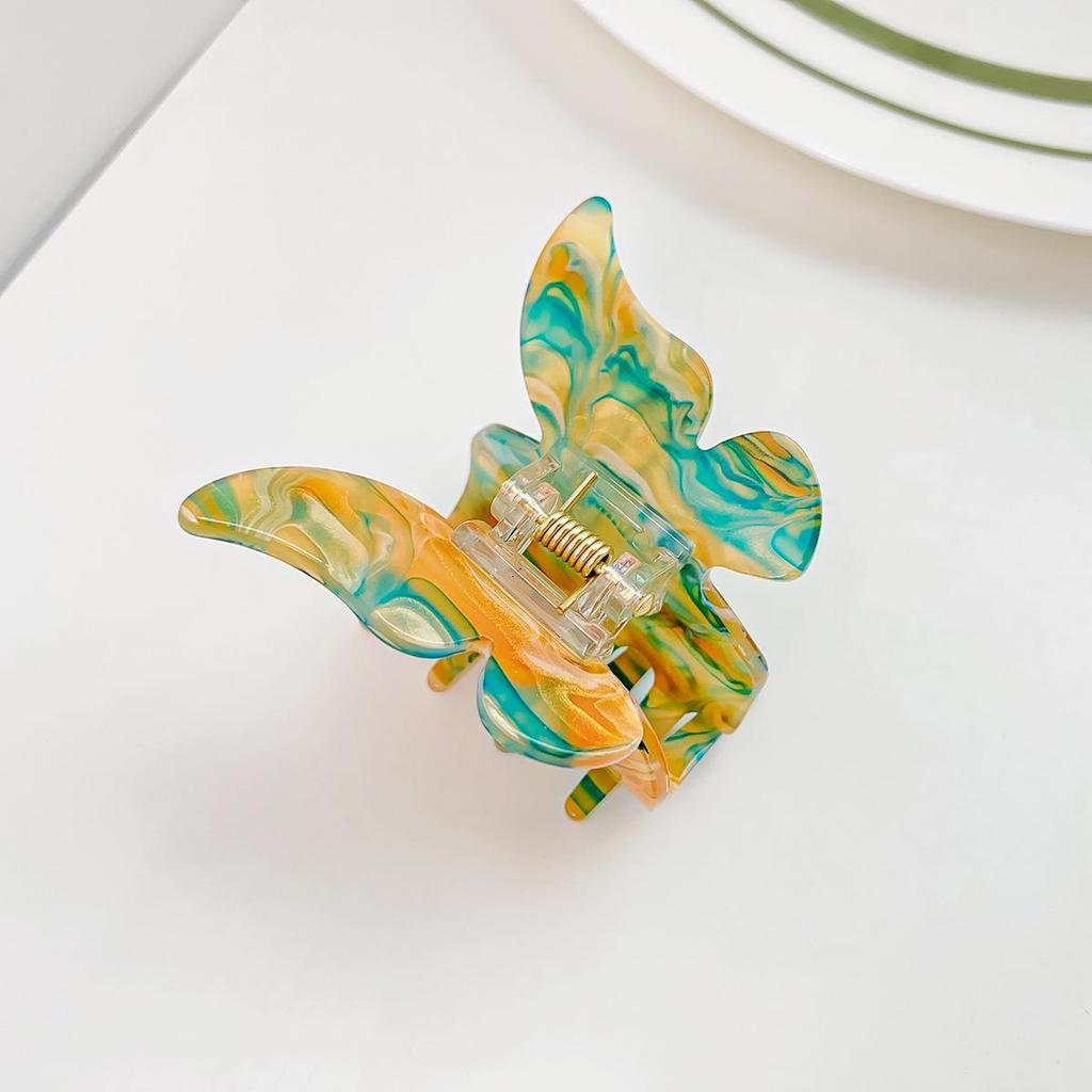 Акриловая заколка для волос Bofeiya Retro Butterfly - маленькая заколка для волос в виде акулы для полузавязанных волос