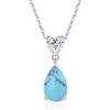 Birthstone Necklace for December Heart Silver Amulet Wrapping Included [FANCIME] Women, Birthstone, Turquoise, Drop, Motif, Zirconia, Pendant, S925,