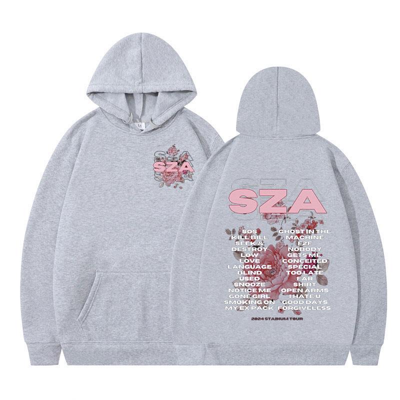 Rapper SZA SOS Australia Tour Hoodies Men Fashion Vintage Hip Hop Harajuku Hooded Sweatshirts Casual Loose Pullover Fans Gift