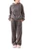 Aunii Sheepskin and Pants Warm Long Long Classic Long Relaxed Soft Solid Winter 8359 Women's Fall/Winter Pajamas, Hoodie, Set, Loungewear, Sleeves,