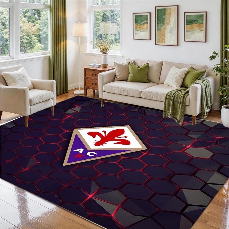 Fiorentina FC Design Crystal Velvet Rug Soft Decorative Mat for Bedroom Entrance