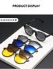 Magnetic Round Frame Polarized Clip-on Sunglasses Set for Men & Women - 5 Interchangeable Lenses