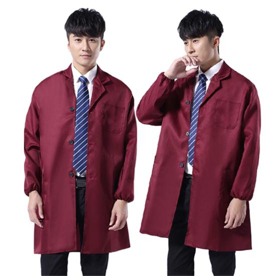 Мужской пылезащитный длинный/короткий рукав, пуговицы, карманы, складской лабораторный халат, рабочая одежда