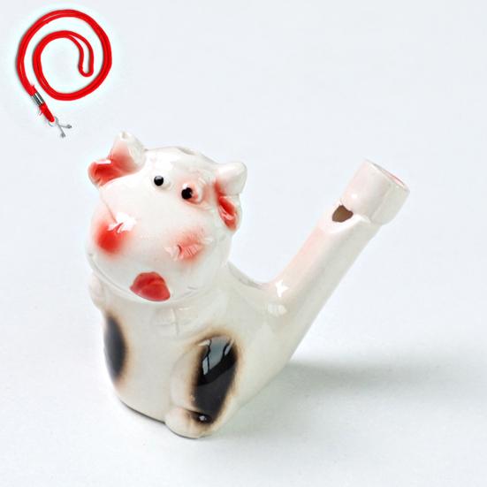 Мини Керамический Свисток Водяная Птичка Милые Животные Китайского Зодиака Шумоиздатель с Подвесным Шнурком Имитирует Пение Птиц Свисток Детская Игрушка для Ванны