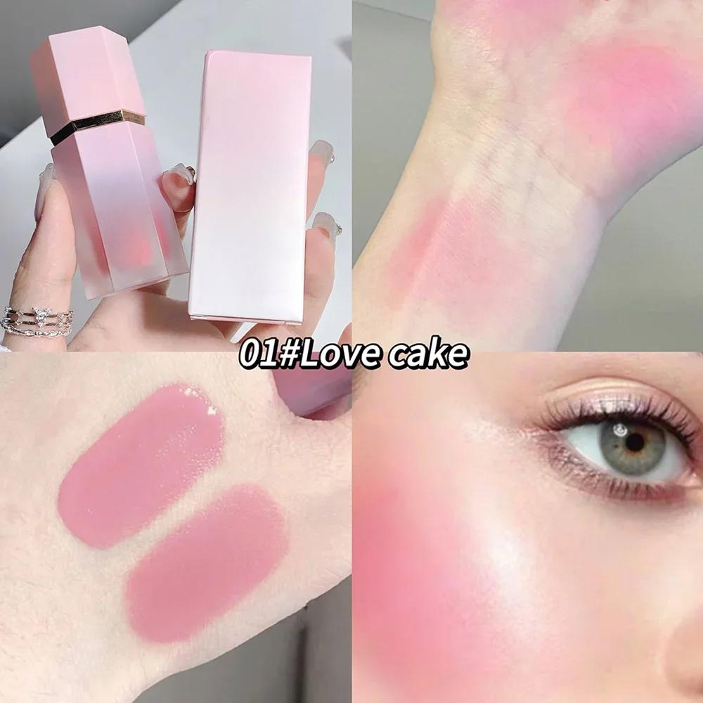 6 Color Liquid Blush Cream Matte Face Smooth Cheek Eye Mousse Blush Highlighter Stick Rouge Waterproof Contour Make Up