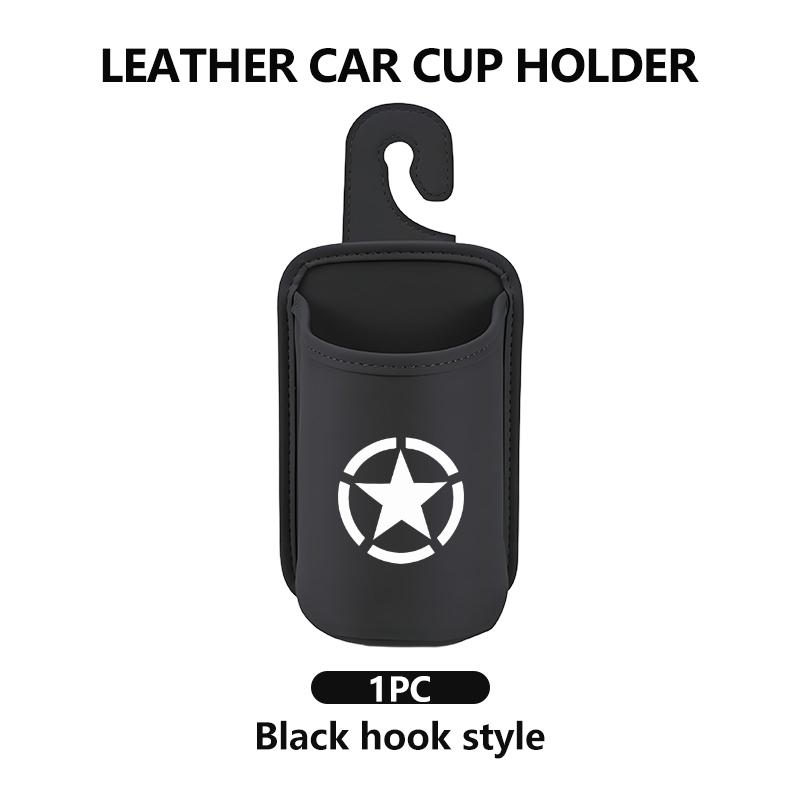 Leather Car Water Cup Holder Interior Drink Rack Organizer For Jeep Wrangler-JK Liberty JL Cherokee Patriot Commander AKM1