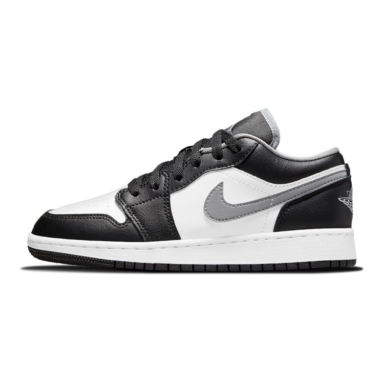 Air Jordan 1 Low GS Black Medium Grey Kids Sneakers White 553560-040