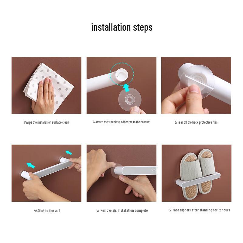 ecoco Punch-Free Bathroom Slipper & Shoe Storage Rack