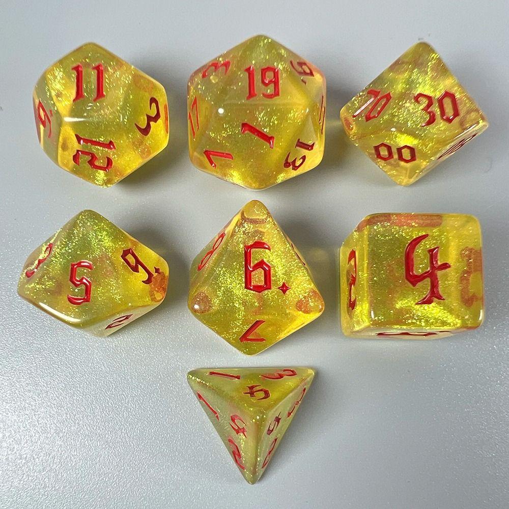 7Pcs/Set Acrylic Polyhedral Dice D4 D6 D8 D10 Game Dice New DND Dice For TRPG DND