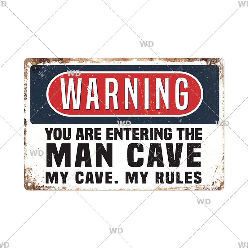 Caution Metal Tin Sign Vintage Metal Plaque Warning Slogan Retro Metal Posters Plate Signs Door Factory Home Wall Decor