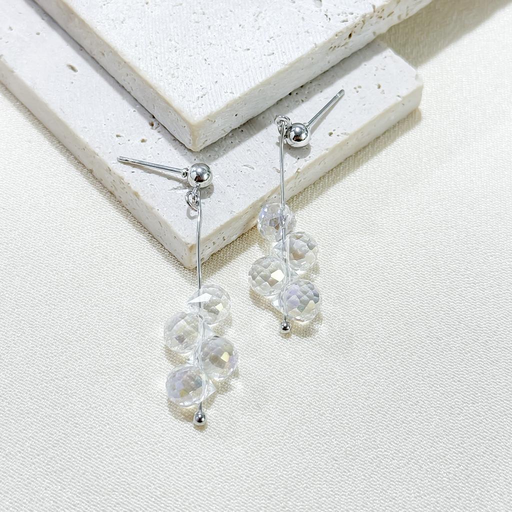 Корейские легкие роскошные простые прозрачные серьги-капли, элегантная серия сережек Niche Temperament, летние серьги-гвоздики высокого класса