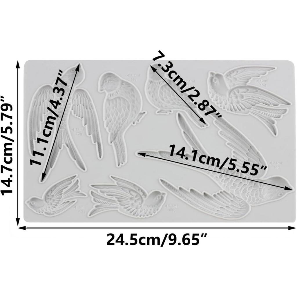 Силиконовые формы для птиц, форма для помадки в форме птиц для украшения торта, топпер для кексов, конфет, шоколадной жевательной резинки, форма для полимерной глины