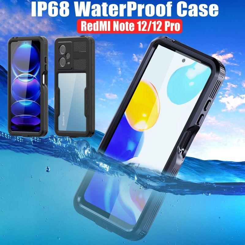 IP68 Waterproof Case For REDMI Note 12 13 Pro 5G Shock Drop proof Diving Swim Rock Climb Outdoor Sport Full Sealed Cover Xiaomi 5
