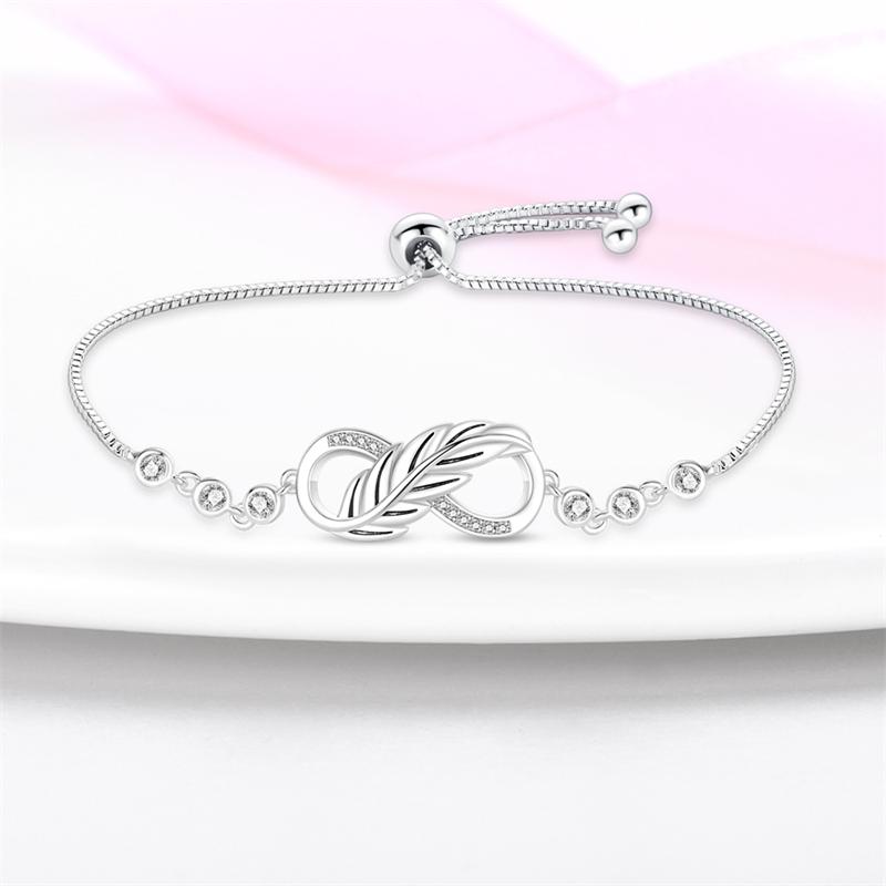 Fashion Lucky Sunflower Pendant Bracelets for Women Sparkling Zircon Infinity Symbol Bracelet Valentine's Day Jewelry