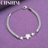 CHSHINE 925 Sterling Silver Snake Chain Flower Bracelet For Women Fashion Charm High Quality Jewelry