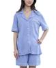 Summer Short Top and Bottom Front Opening Loungewear Blue [Yoimira] Women's Pajamas, Loungewear, Sleeves, Set, Pajamas, Set, Cotton, Stylish,