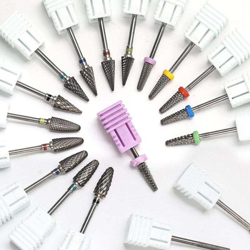 Аппарат для сверления ногтей из вольфрамовой стали, наборы пилок для ногтей, электрическая фреза для маникюра, сверла для снятия заусенцев, инструменты для педикюра