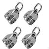 4x Double Swivel Pulley Rigging M20 Stainless Steel Lifting Wheel
