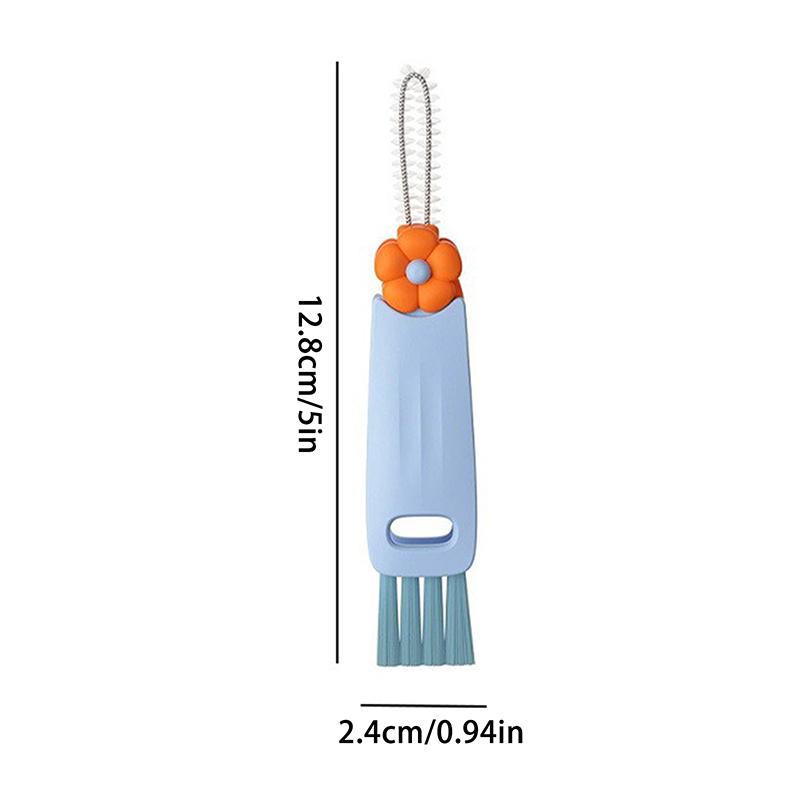 Щетка для крышки цветочной чашки, щетка для чистки пазов в углублениях чашек, щетка для чистки стаканов для воды «три в одном», щетка для чистки бутылок с трубочкой